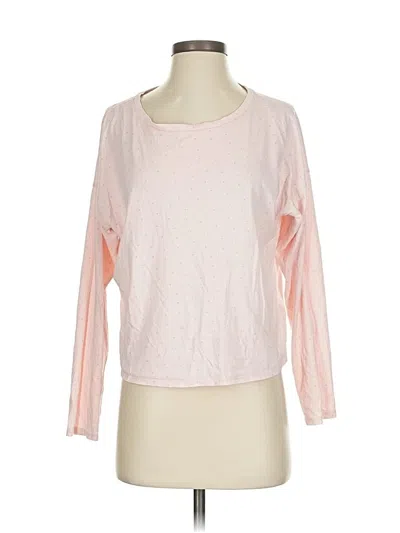 Pre-owned Gap Body Long Sleeve Top Pink Crew Neck Tops