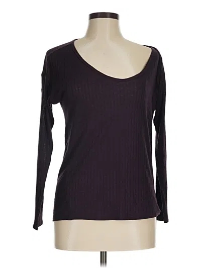 Pre-owned Gap Body Long Sleeve Top Purple Scoop Neck Tops