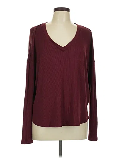 Pre-owned Gap Body Long Sleeve T-shirt In Burgundy