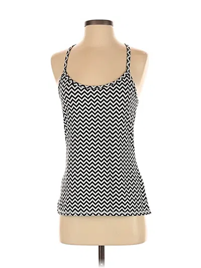 Pre-owned Gap Body Outlet Swimsuit Top Black Chevron/herringbone Pattern Swimwear