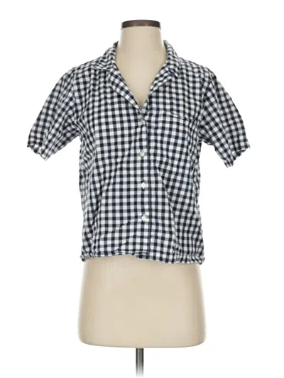 Pre-owned Gap Body Short Sleeve Blouse In Blue