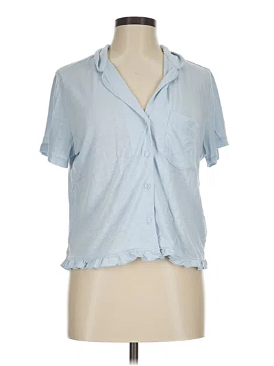 Pre-owned Gap Body Short Sleeve Blouse In Blue