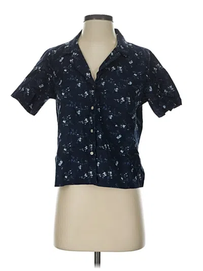 Pre-owned Gap Body Short Sleeve Blouse In Blue
