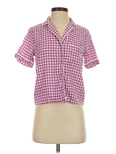 Pre-owned Gap Body Short Sleeve Blouse In Pink