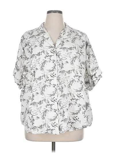 Pre-owned Gap Body Short Sleeve Blouse In Silver