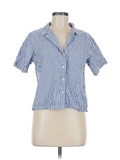 Pre-owned Gap Body Short Sleeve Button Down Shirt In Blue