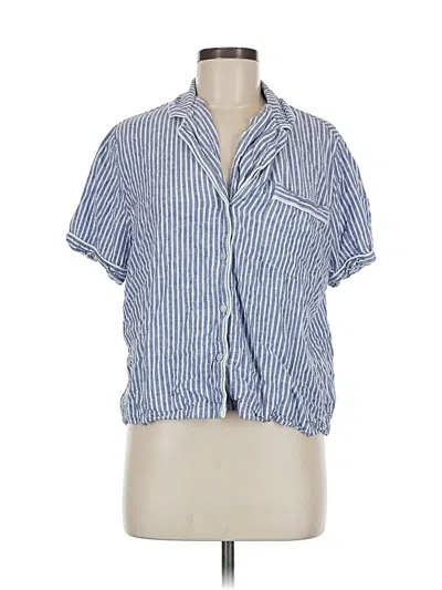 Pre-owned Gap Body Short Sleeve Button Down Shirt In Blue