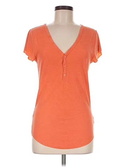 Pre-owned Gap Body Short Sleeve Henley Shirt In Orange