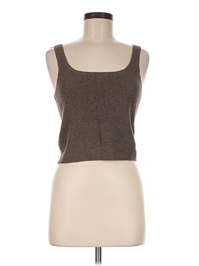 Pre-owned Gap Body Sleeveless Top Brown Scoop Neck Tops