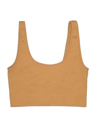 Pre-owned Gap Body Sleeveless Top Tan Scoop Neck Tops In Brown