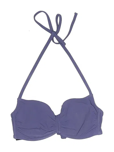 Pre-owned Gap Body Swimsuit Top Purple Solid Pattern Swimwear