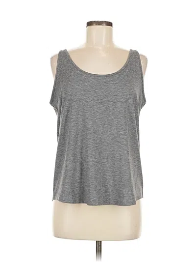 Pre-owned Gap Body Tank Top Gray Cold Shoulder Neckline Tops