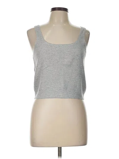 Pre-owned Gap Body Tank Top Silver Strapless Neckline Tops