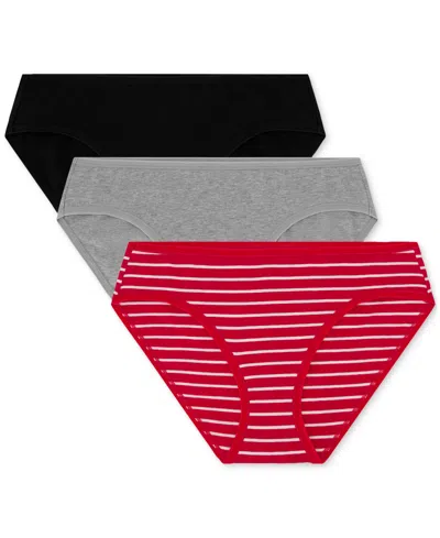 Gap Body Women's 3-pk. Hipster Underwear Gpw00277 In Tango Red,black,grey