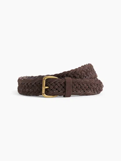Gap Braided Suede Belt In Terra Brown