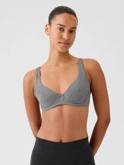 Gap Breathe Unlined Bra In Light Grey