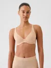 Gap Breathe Unlined Bra In Rugby Tan