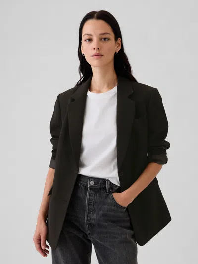 Gap Brushed Twill Relaxed Blazer In Black