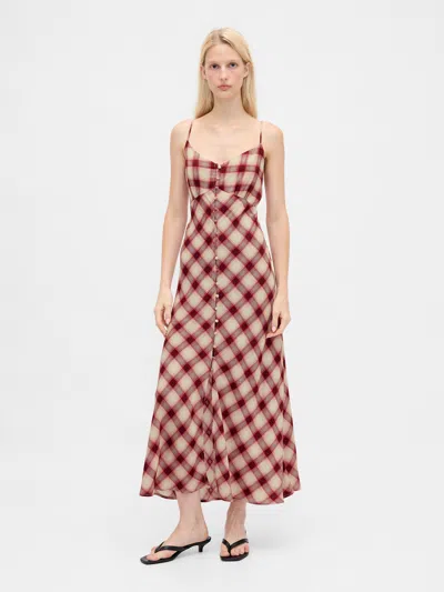 Gap Button-front Cami Maxi Dress In Red