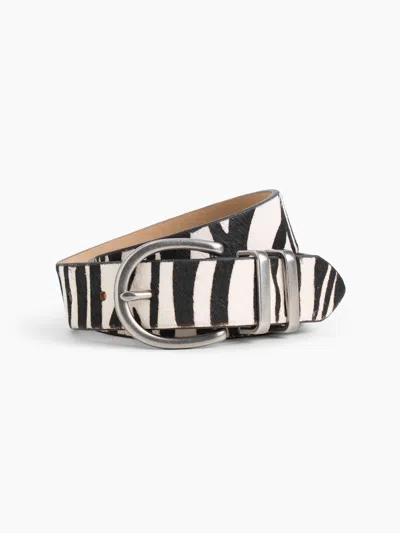 Gap Calf Hair Belt In Zebra Print