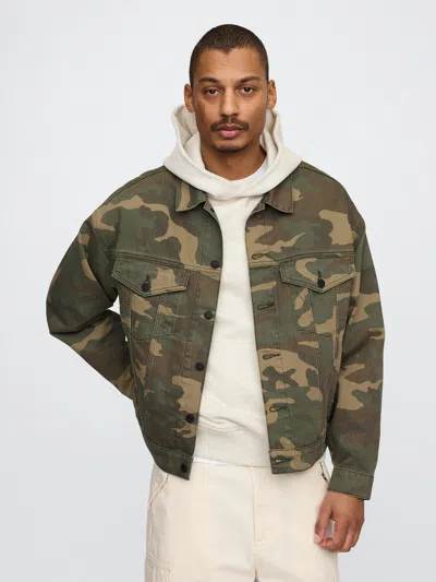 Gap Camo Icon Denim Jacket In Camouflage