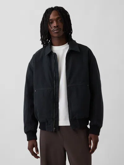 Gap Canvas Bomber Jacket In Black