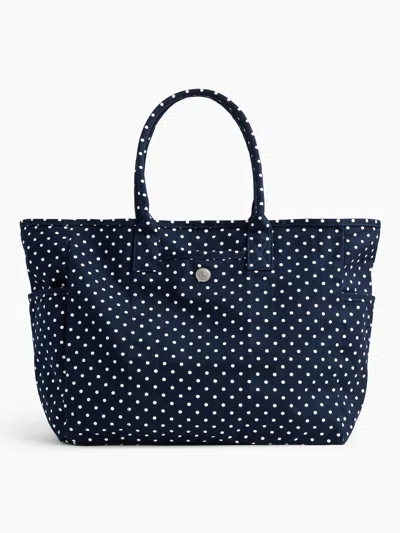Gap Canvas Favorite Tote In Navy & White Polka Dot