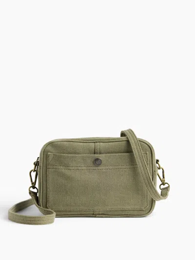 Gap Canvas Pocket Crossbody In Olive Green