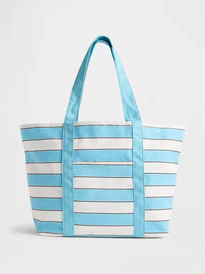 Gap Canvas Stripe Tote Bag In Blue Stripe