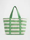 Gap Canvas Stripe Tote Bag In Green Stripe