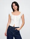 Gap Cap-sleeve Eyelet Top In Optic White