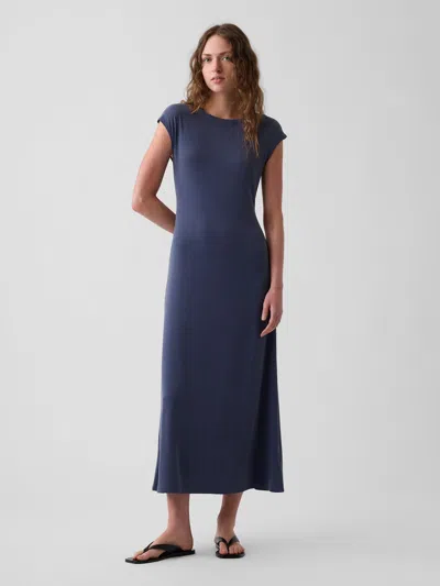 Gap Cap-sleeve Maxi Dress In Vintage Navy Blue