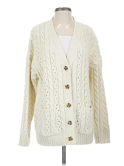 Pre-owned Gap Cardigan Sweater In White