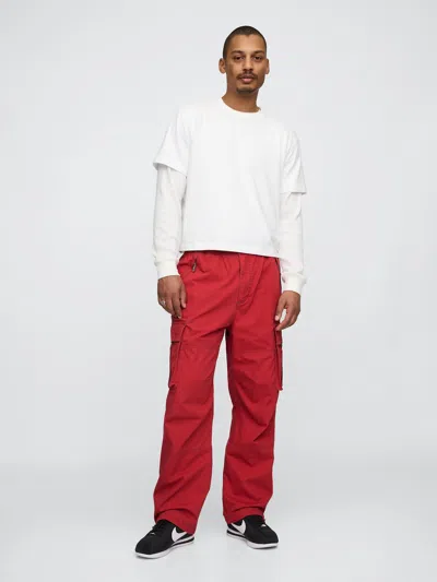 Gap Cargo Parachute Pants In Tomato Sauce