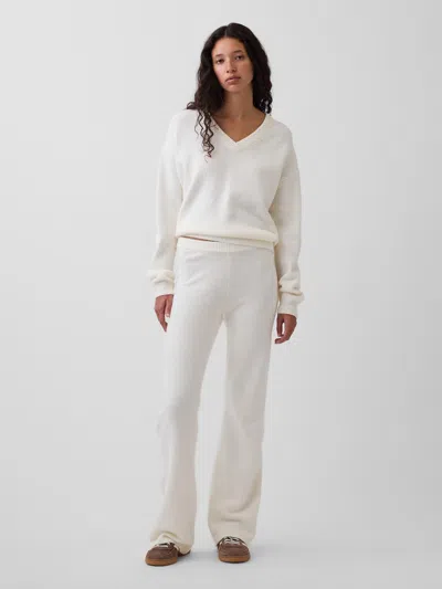 Gap Cashsoft Boot Sweater Pants In White