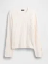 Gap Cashsoft Cable-knit Crewneck Sweater In White
