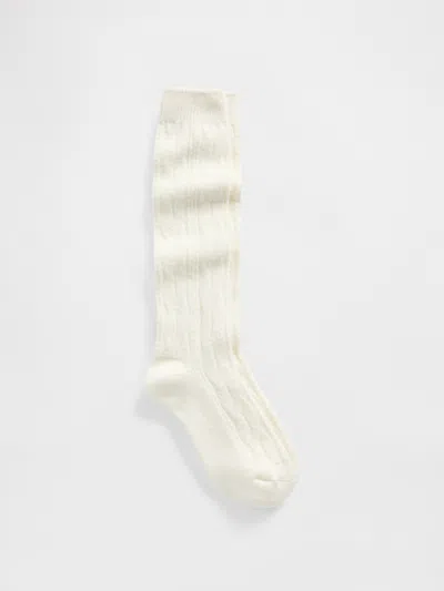 Gap Cashsoft Cable-knit Knee-high Socks In Neutral