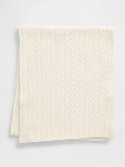 Gap Cashsoft Cable-knit Scarf In Neutral