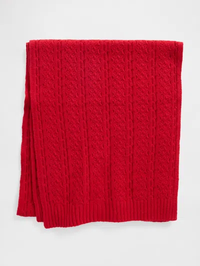 Gap Cashsoft Cable-knit Scarf In Red