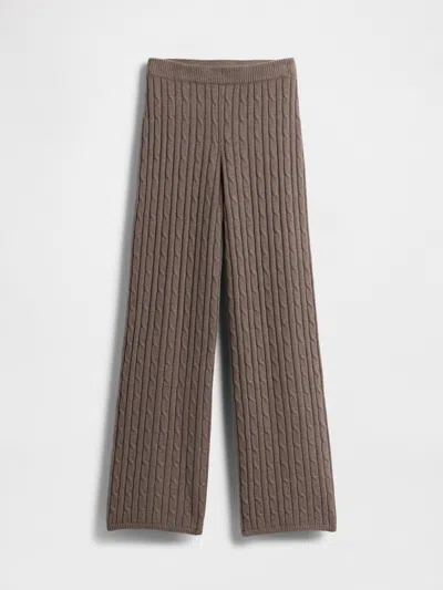 Gap Cashsoft Cable-knit Sweater Pants In Brown
