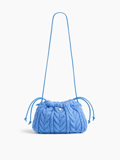 Gap Cashsoft Cable-knit Pouchette In Blue