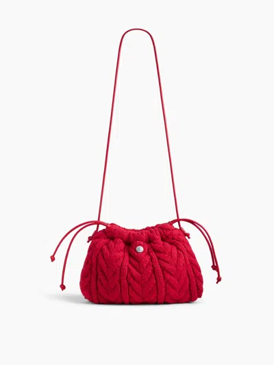 Gap Cashsoft Cable-knit Pouchette In Red
