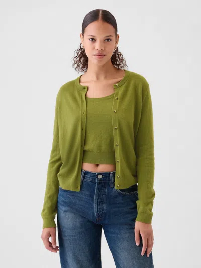 Gap Cashsoft Cardigan In Calla Green
