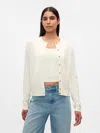 Gap Cashsoft Cardigan In Ivory Frost Beige