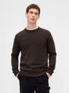 Gap Cashsoft Crew Sweater In Brown