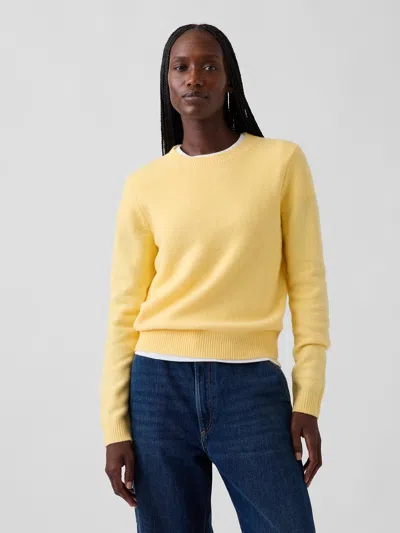Gap Cashsoft Crew Sweater In Yellow