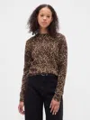 Gap Cashsoft Crewneck Sweater In Animal Print