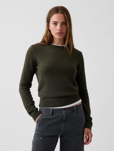 Gap Cashsoft Crewneck Sweater In Bamboo Green