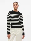 Gap Cashsoft Crewneck Sweater In Black And White Breton Stripe