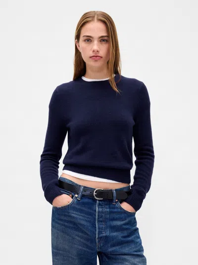 Gap Cashsoft Crewneck Sweater In Blue